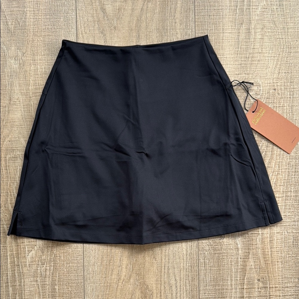 Girlfriend Collective Black A-Line Mini Skort